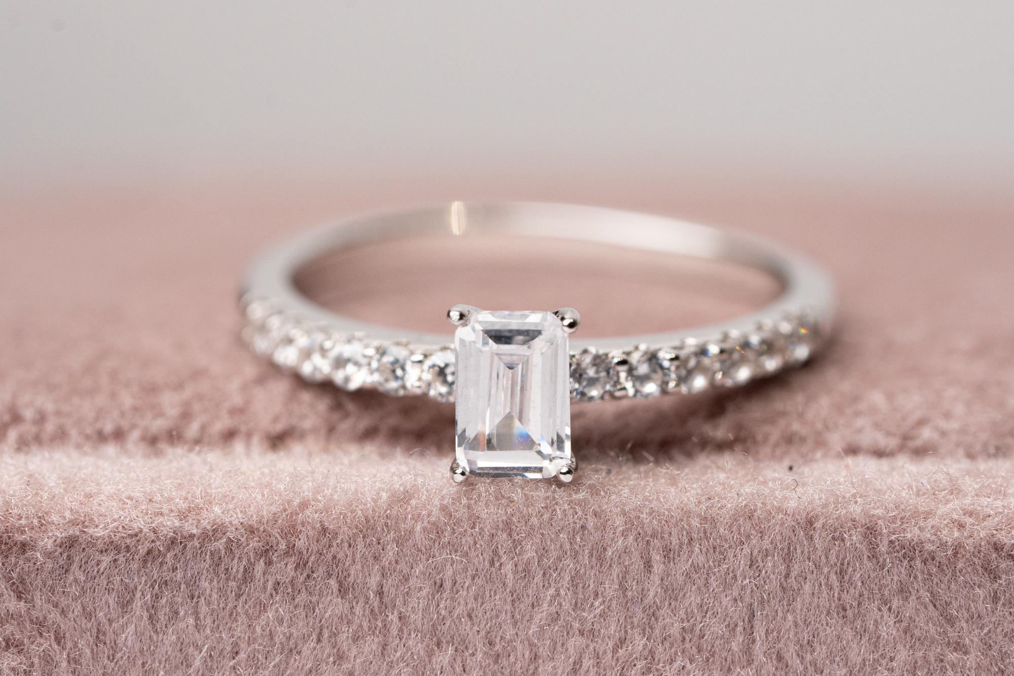 Emerald Cut Diamond Engagement Ring