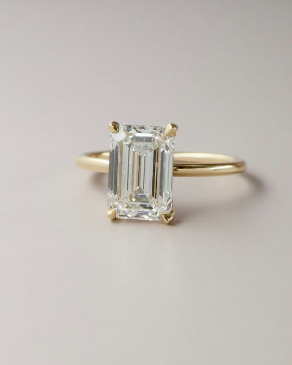 3.00ct Emerald Cut Moissanite Engagement Ring