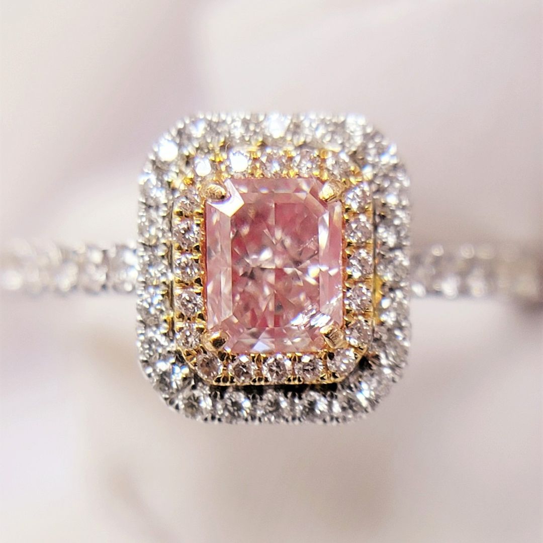 Radiant Cut Pink Diamond Engagement Ring