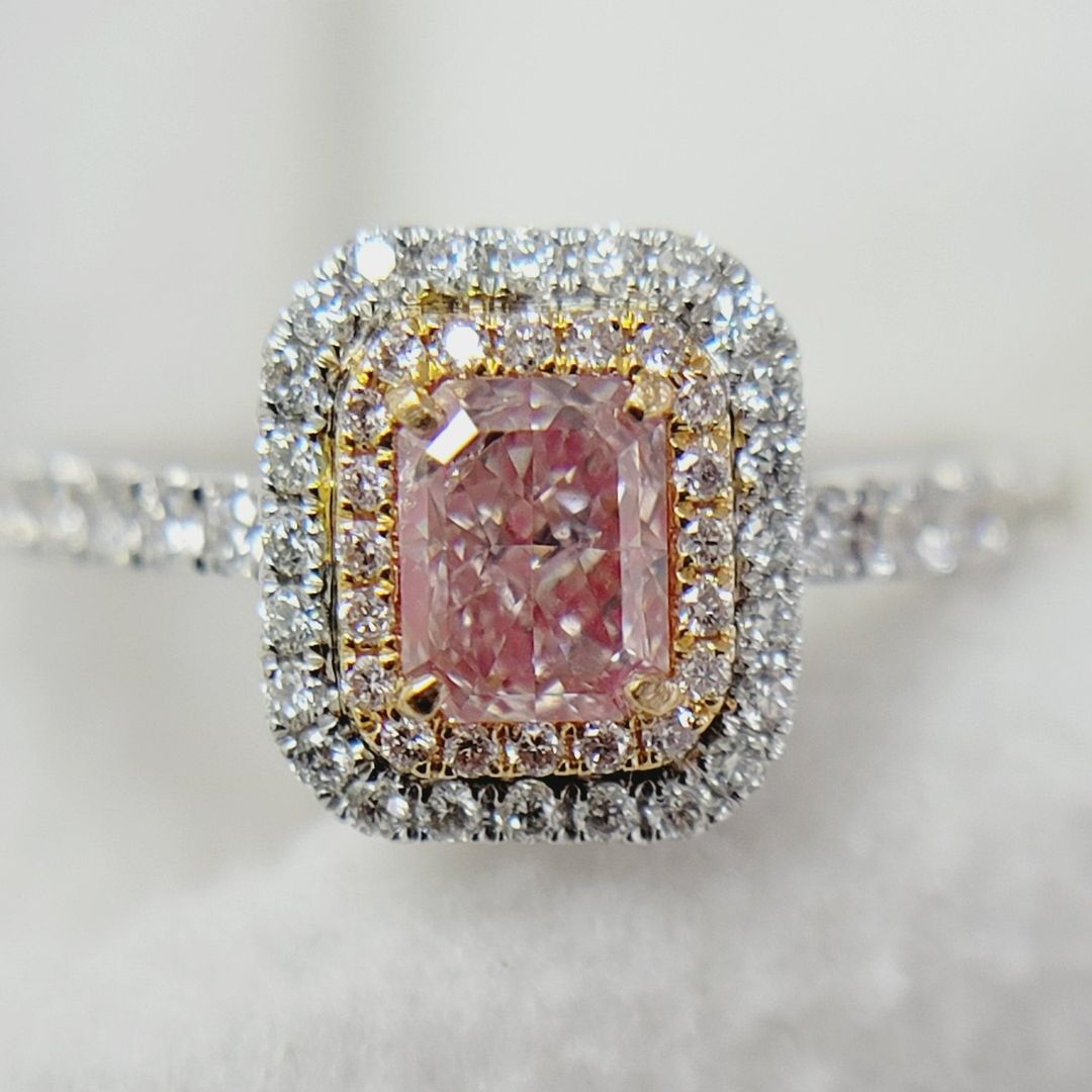 Radiant Cut Pink Diamond Engagement Ring
