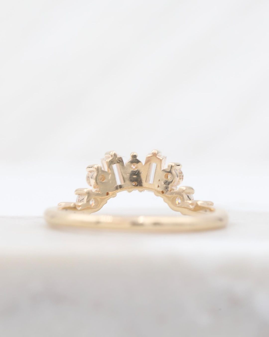 Minimalist Rose gold Curved wedding band