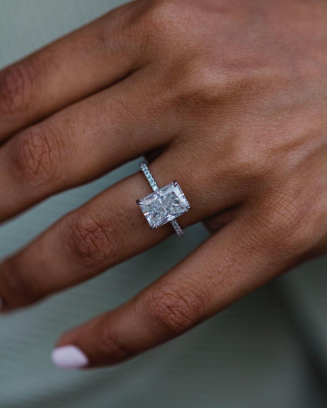 4.0ct Radiant cut Moissanite ring , Engagement wedding anniversary ring